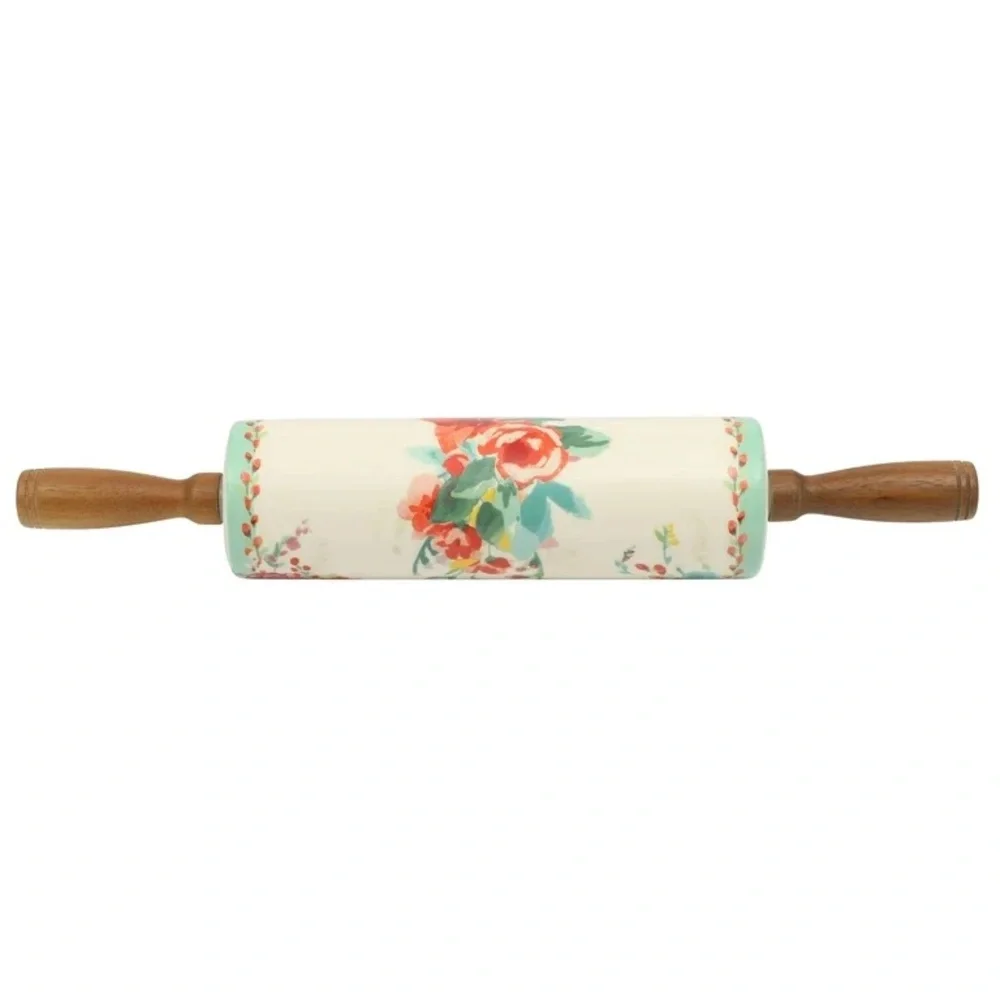 2024 🌺 New Pioneer Woman Rolling Pin & Wall-Mounted Rolling Pins Holder/Stand
